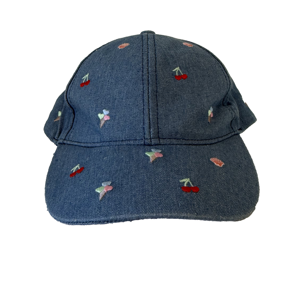 John Lewis Girls Blue Cherries & Shells Hat size: 2-5T